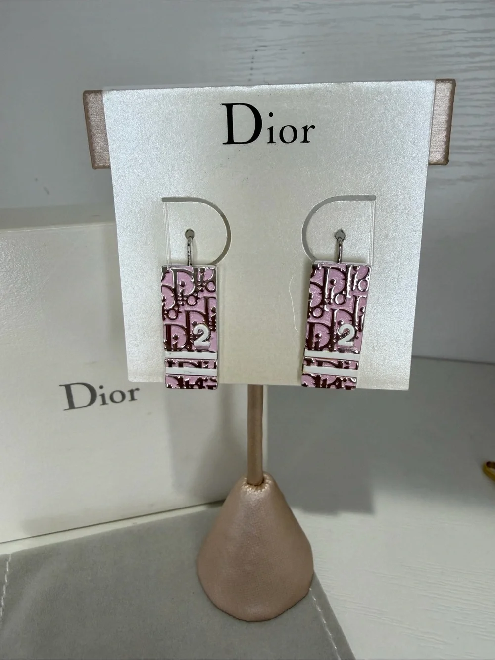 Dior Pink Trotter Drop Earrings
